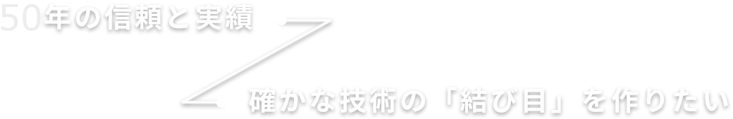 40年の信頼と実績　確かな技術の「結び目」を作りたい